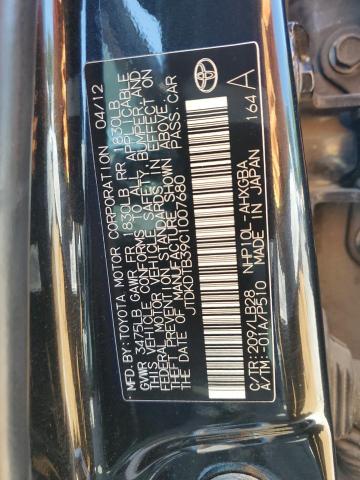 JTDKDTB39C1007680 - 2012 TOYOTA PRIUS C BLACK photo 13