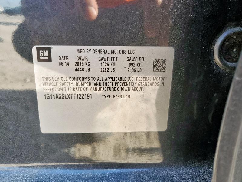 1G11A5SLXFF122191 - 2015 CHEVROLET MALIBU LS GRAY photo 12