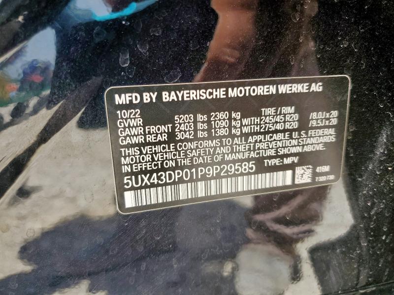 5UX43DP01P9P29585 - 2023 BMW X3 SDRIVE30I BLUE photo 13