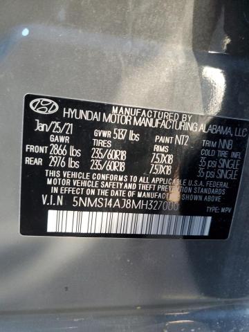 5NMS14AJ8MH327000 - 2021 HYUNDAI SANTA FE SE GRAY photo 13