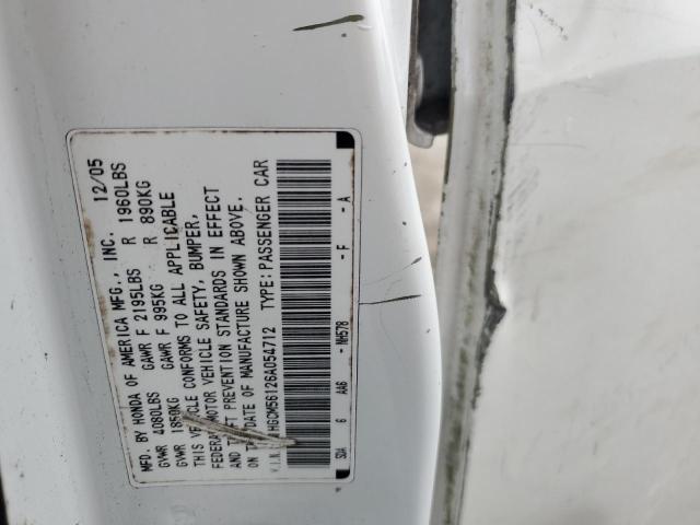 1HGCM56126A054712 - 2006 HONDA ACCORD VALUE 白色 照片 12