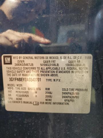 3GYFNBEY0AS543701 - 2010 CADILLAC SRX PERFORMANCE COLLECTION BLUE photo 12