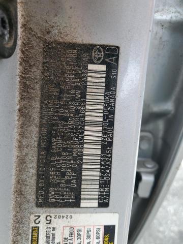 2T1BR32E17C816661 - 2007 TOYOTA COROLLA CE 银色 照片 12