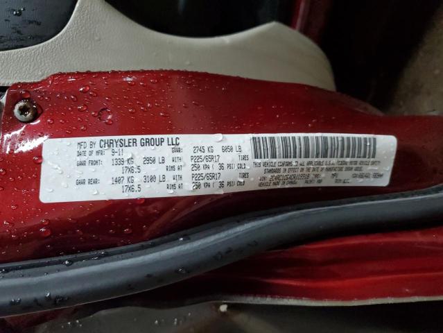 2C4RC1CG4CR118818 - 2012 CHRYSLER TOWN & COU TOURING L RED photo 13