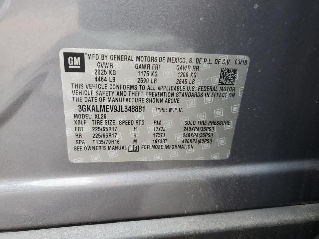 3GKALMEV9JL348881 - 2018 GMC TERRAIN SLE Сірий фото 14