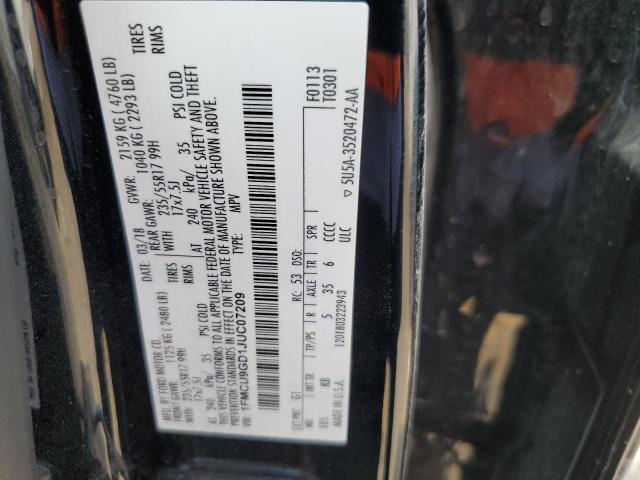 1FMCU9GD1JUC07209 - 2018 FORD ESCAPE SE Siyah fotoğraf 13