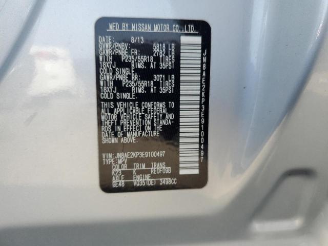 JN8AE2KP3E9100497 - 2014 NISSAN QUEST S SILVER photo 13