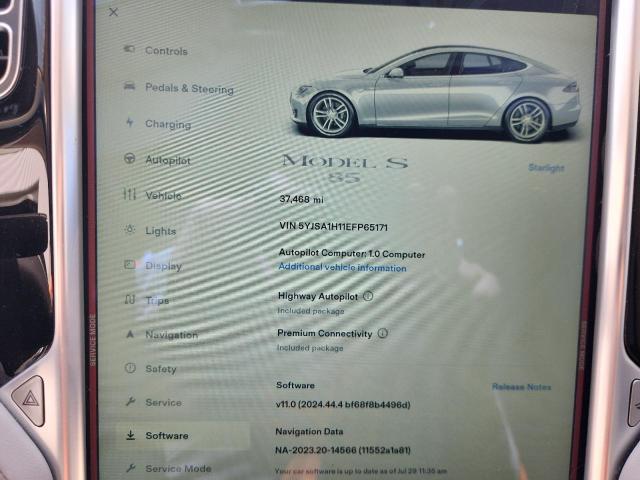 5YJSA1H11EFP65171 - 2014 TESLA MODEL S Արծաթագույն լուսանկար 9