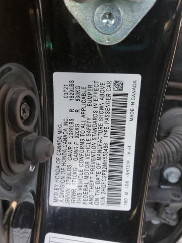 2HGFC2F82MH553486 - 2021 HONDA CIVIC SPORT BLACK photo 12