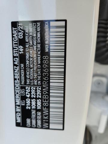 W1KWF8EB9MR636988 - 2021 MERCEDES-BENZ C 300 4MATIC WHITE photo 12