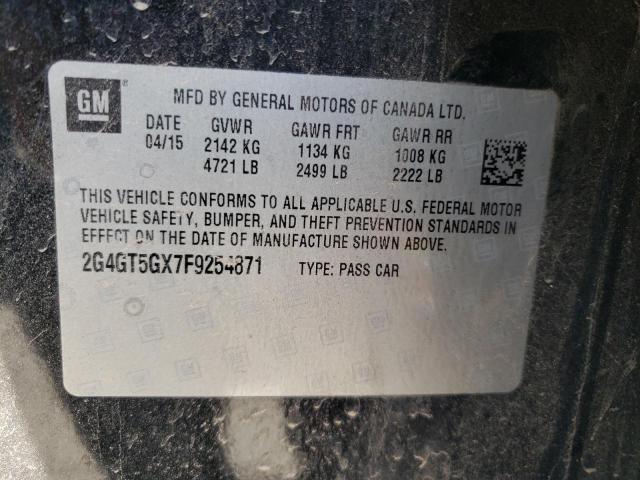 2G4GT5GX7F9254871 - 2015 BUICK REGAL GS BLACK photo 12