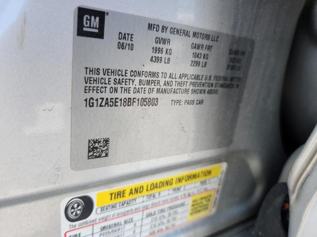 1G1ZA5E18BF105803 - 2011 CHEVROLET MALIBU LS SILVER photo 12