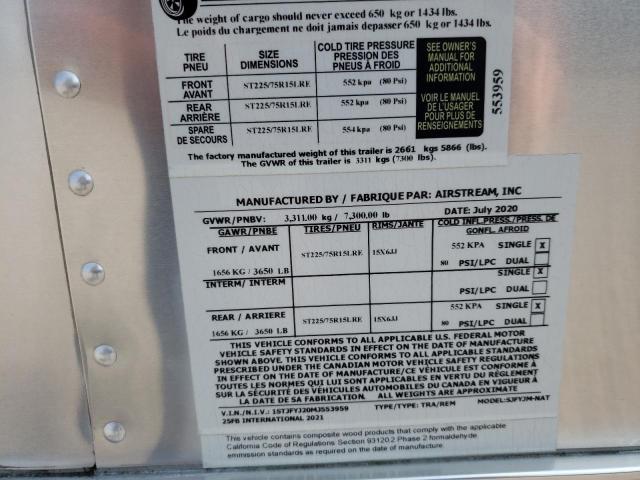 1STJFYJ20MJ553959 - 2021 AIRS TRAVELTRAI SILVER photo 10