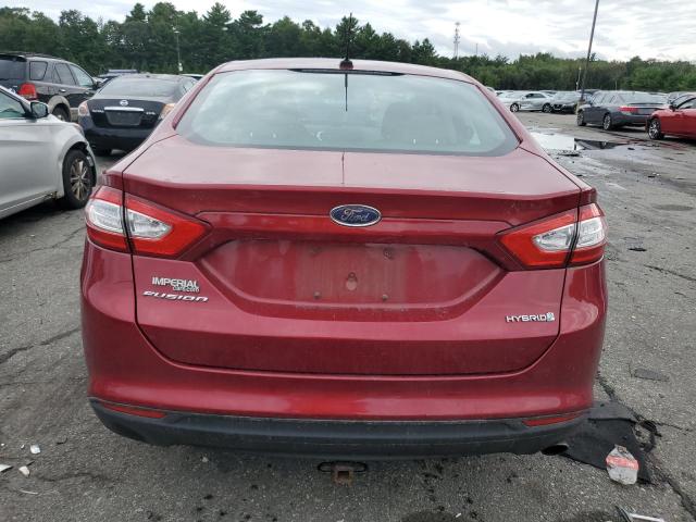 3FA6P0UU7ER230375 - 2014 FORD FUSION S HYBRID RED photo 6