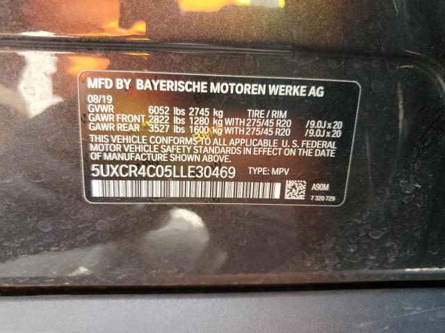 5UXCR4C05LLE30469 - 2020 BMW X5 SDRIVE 40I GRAY photo 13