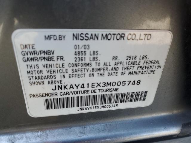 JNKAY41EX3M005748 - 2003 INFINITI M45 CREAM photo 12