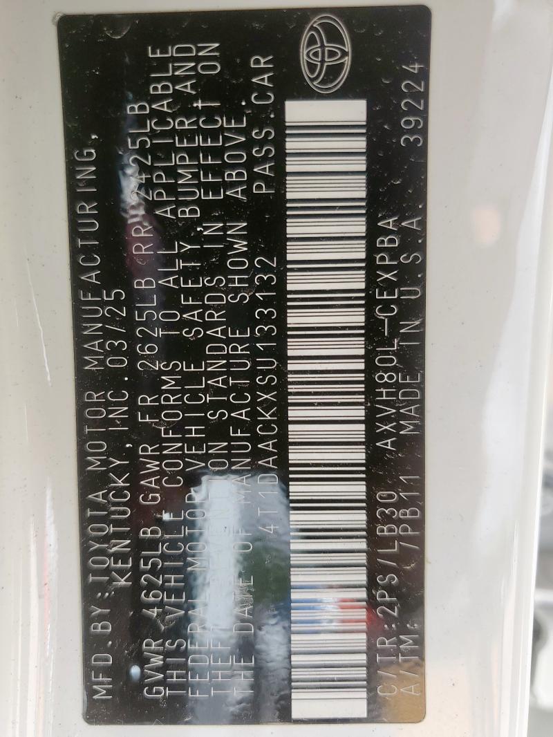 4T1DAACKXSU133132 - 2025 TOYOTA CAMRY XSE WHITE photo 14