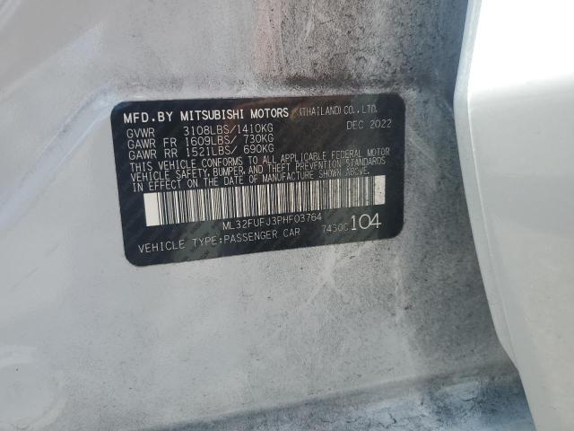 ML32FUFJ3PHF03764 - 2023 MITSUBISHI MIRAGE G4 ES Biały zdjęcie 12