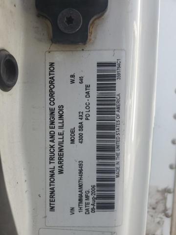 1HTMMAAM07H496493 - 2007 INTERNATIONAL 4000 4300 WHITE photo 13