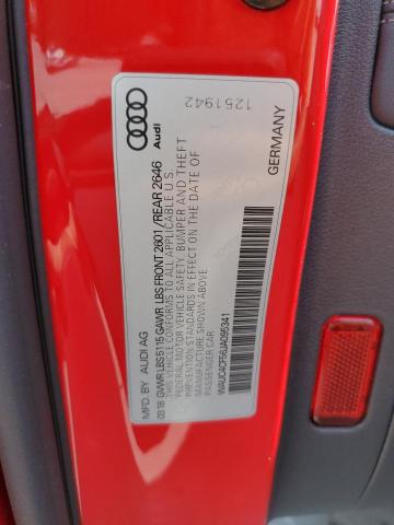 WAUC4CF56JA095341 - 2018 AUDI S5 PRESTIGE 红色 照片 12
