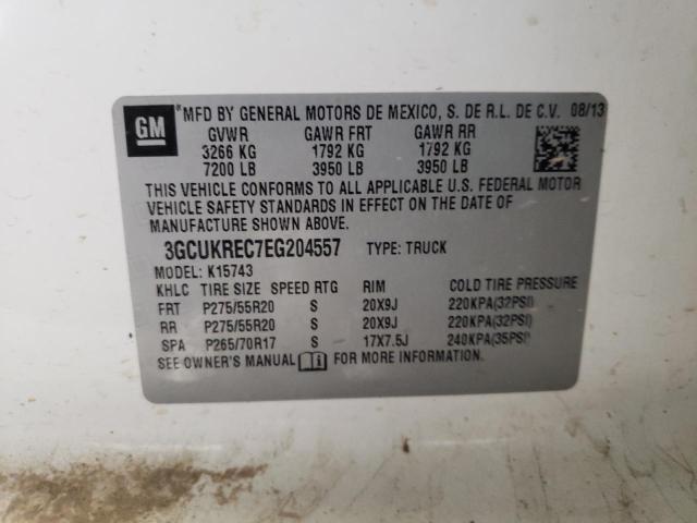 3GCUKREC7EG204557 - 2014 CHEVROLET SILVRDO LS K1500 LT WHITE photo 12