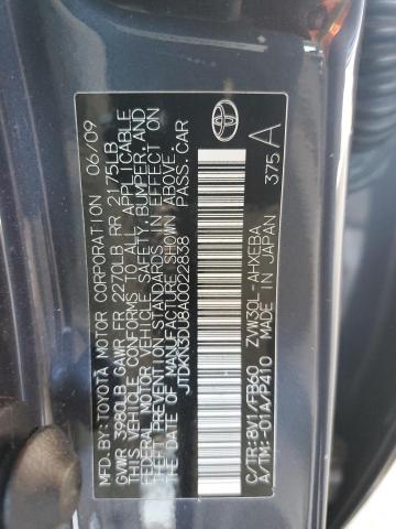 JTDKN3DU8A0022838 - 2010 TOYOTA PRIUS GRAY photo 12