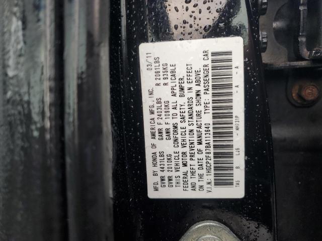 1HGCP2F87BA113640 - 2011 HONDA ACCORD EXL BLACK photo 13