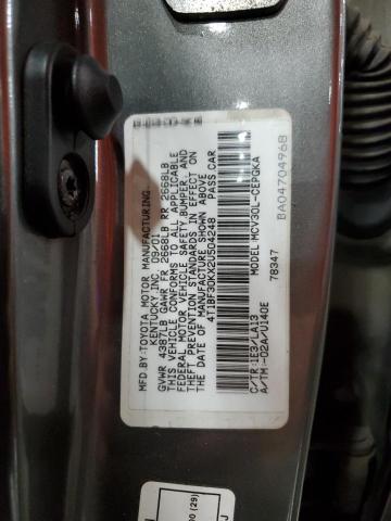 4T1BF30KX2U504248 - 2002 TOYOTA CAMRY LE ნაცრისფერი ფოტო 12