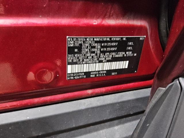 4T3LWRFV4MU038190 - 2021 TOYOTA RAV4 LE წითელი ფოტო 12