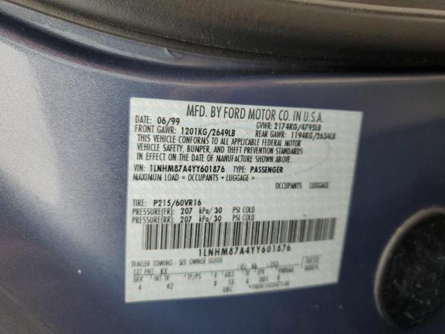 1LNHM87A4YY601876 - 2000 LINCOLN LS 蓝色 照片 12