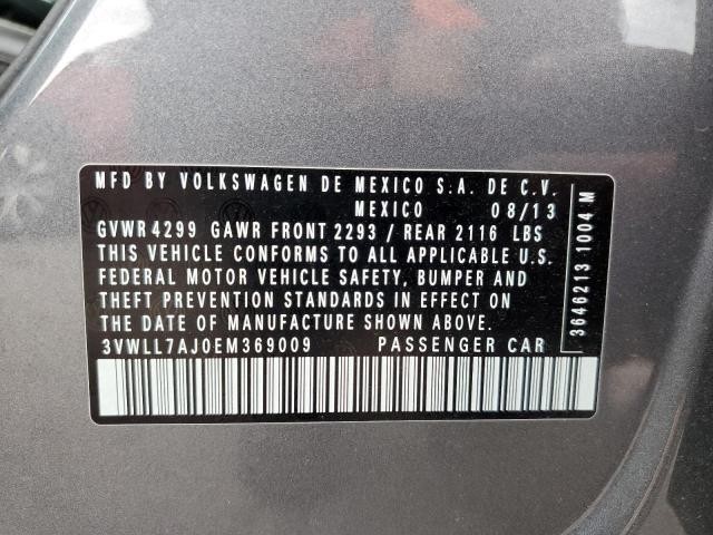 3VWLL7AJ0EM369009 - 2014 VOLKSWAGEN JETTA TDI ნაცრისფერი ფოტო 12