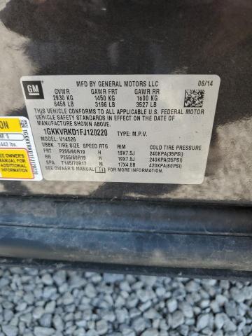 1GKKVRKD1FJ120220 - 2015 GMC ACADIA SLT-1 BLACK photo 13