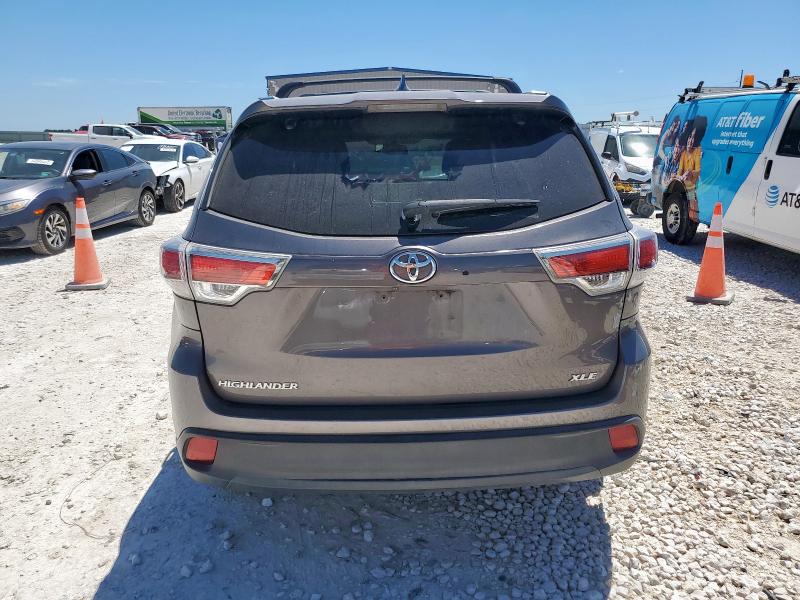 5TDKKRFH0ES014070 - 2014 TOYOTA HIGHLANDER XLE GRAY photo 6