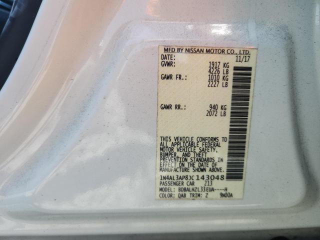 1N4AL3AP8JC143048 - 2018 NISSAN ALTIMA 2.5 WHITE photo 12