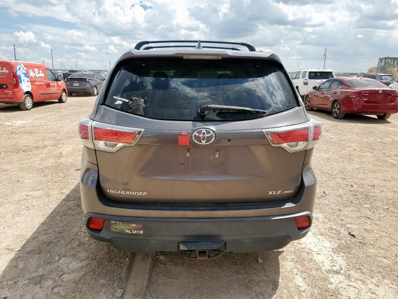 5TDJKRFH1FS091012 - 2015 TOYOTA HIGHLANDER XLE CHARCOAL photo 6
