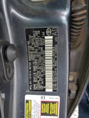 2T1BU4EE3AC317285 - 2010 TOYOTA COROLLA BASE Сұр фото 12