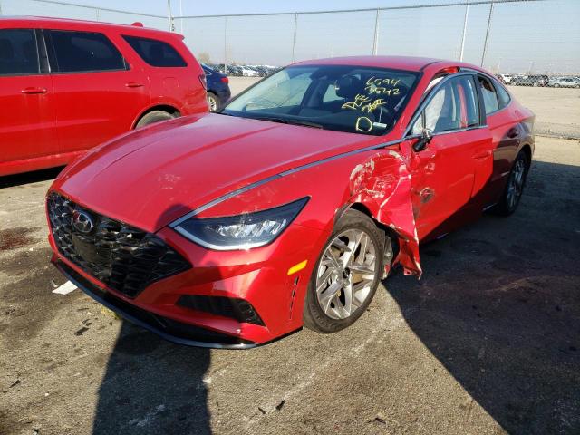 5NPEL4JA9MH086106 - 2021 HYUNDAI SONATA SEL RED photo 2