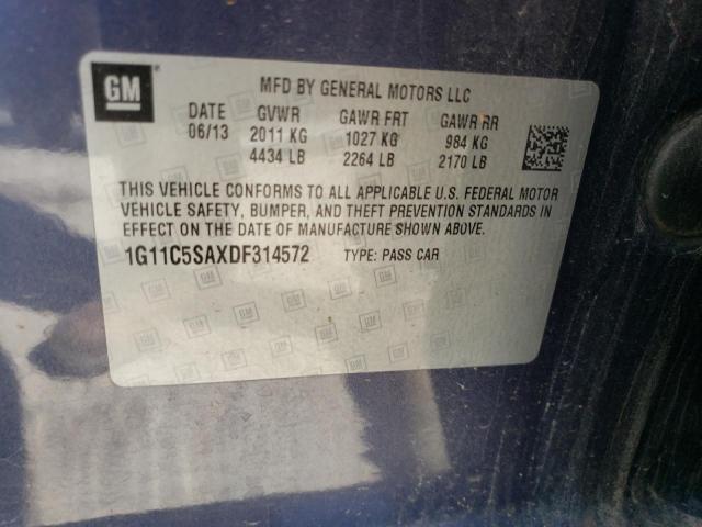 1G11C5SAXDF314572 - 2013 CHEVROLET MALIBU 1LT 蓝色 照片 13