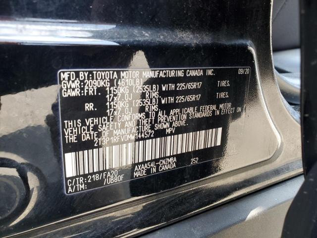 2T3P1RFV0MW144572 - 2021 TOYOTA RAV4 XLE BLACK photo 13