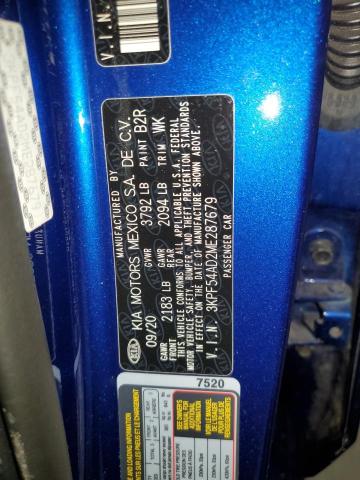 3KPF54AD2ME287679 - 2021 KIA FORTE EX BLUE photo 13