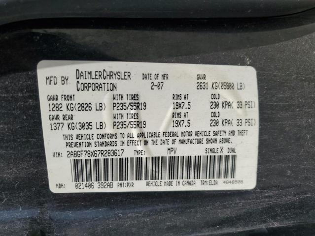2A8GF78X67R283617 - 2007 CHRYSLER PACIFICA LIMITED Qara foto 14