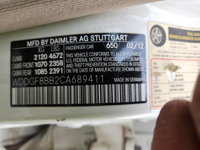 WDDGF8BB2CA689411 - 2012 MERCEDES-BENZ C 300 4MATIC WHITE photo 12