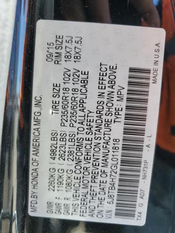 5J8TB4H72GL011818 - 2016 ACURA RDX ADVANCE BLACK photo 13