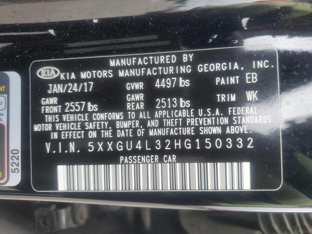 5XXGU4L32HG150332 - 2017 KIA OPTIMA EX 黑色 照片 12