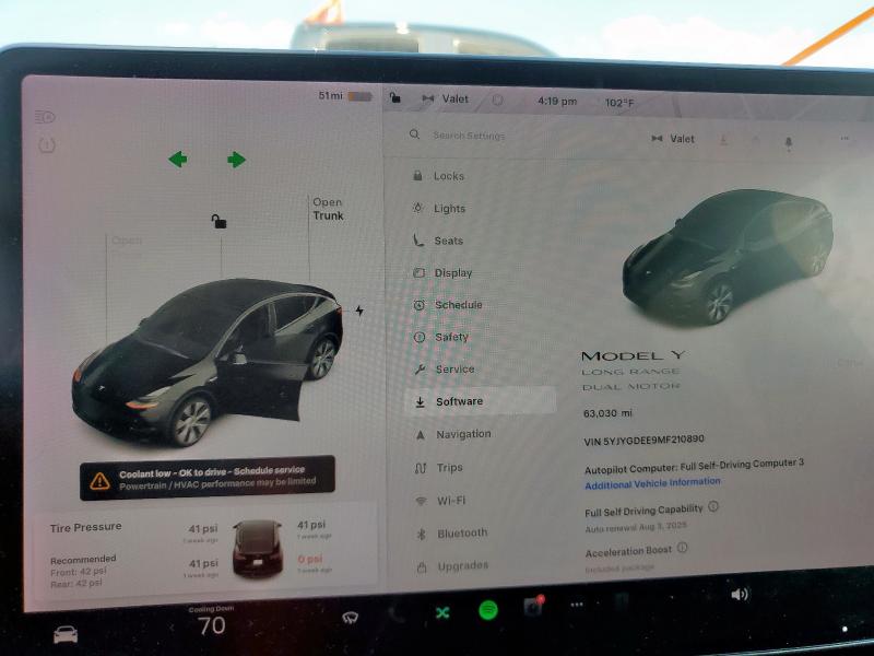 5YJYGDEE9MF210890 - 2021 TESLA MODEL Y BLACK photo 9