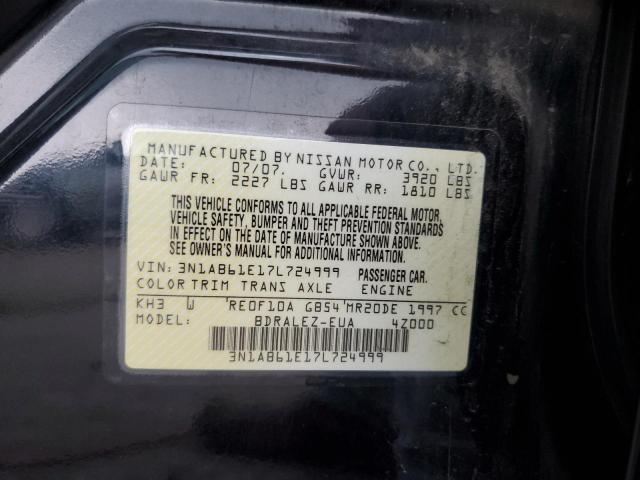 3N1AB61E17L724999 - 2007 NISSAN SENTRA 2.0 BLACK photo 12