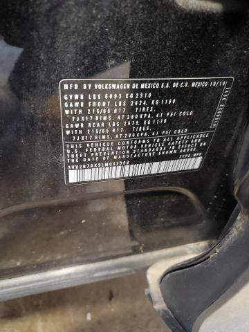 3VV2B7AX9LM042998 - 2020 VOLKSWAGEN TIGUAN SE შავი ფოტო 12