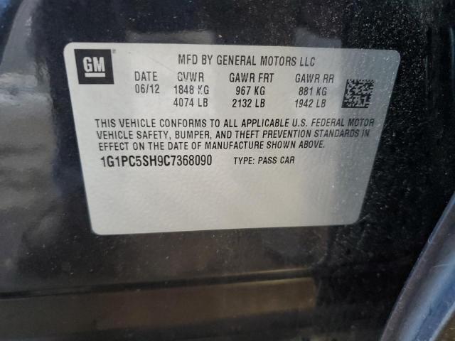 1G1PC5SH9C7368090 - 2012 CHEVROLET CRUZE LS 黑色 照片 12