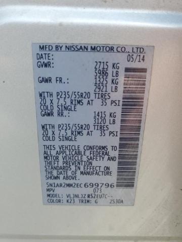 5N1AR2MM2EC699796 - 2014 NISSAN PATHFINDER S SILVER photo 13