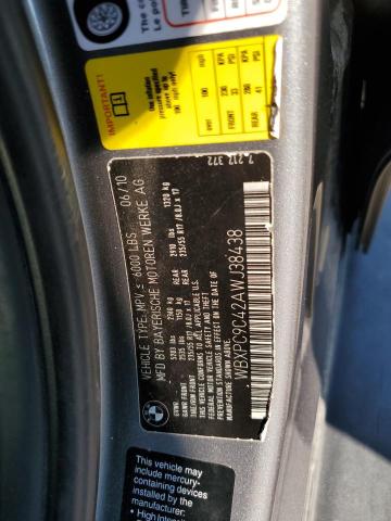 WBXPC9C42AWJ38438 - 2010 BMW X3 XDRIVE30I GRAY photo 14